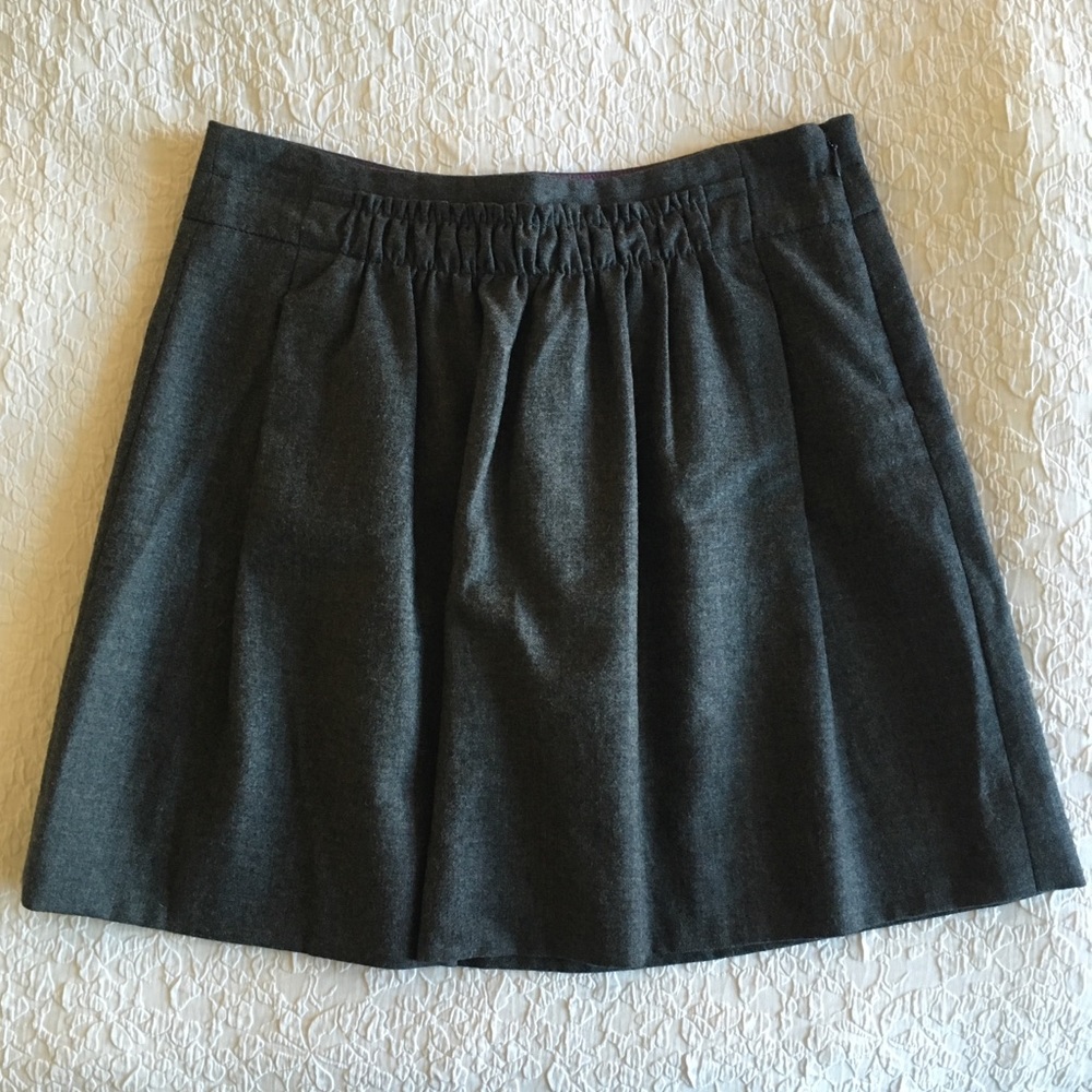 J. Crew Wool Shirred Mini Skirt